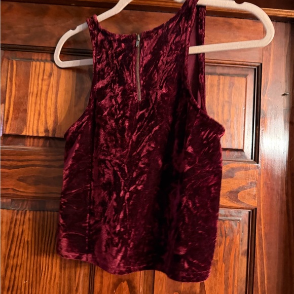 Luxurious Velvet Tank Top in Rich Burgundy - Picture 3 of 4